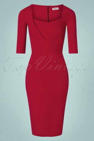 Elise Pencil Dress Années 50 en Rouge