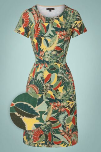 Mona Tamarind Dress Années 60 en Vert Sapin