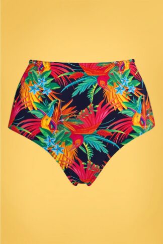 Culotte de bikini taille haute Hula Haka Rainforest en multicolore