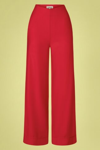 Leila Wide Trousers en Rouge