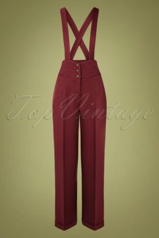 40s Her Favourite Trousers in Burgundy