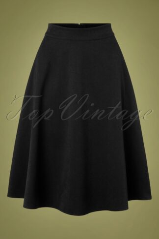 40s Sophisticated Lady Swing Skirt in Black
