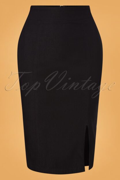 50s Cora Pencil Skirt in Black