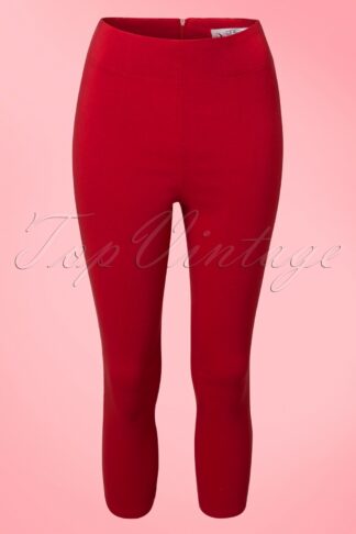 50s Tina Capri Pants in Red
