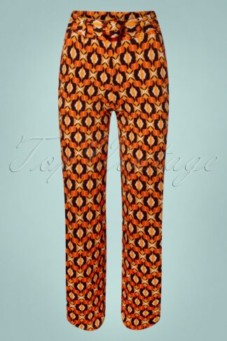 70s Senna Straight Fit Trousers in Orange