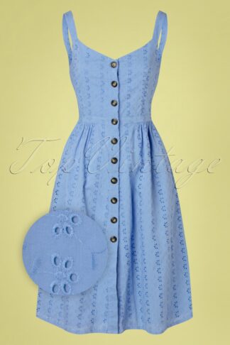50s Remmy Dress in Lavender Blue