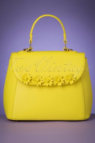50s Zoe Floral Bag in Vibrant Yellow