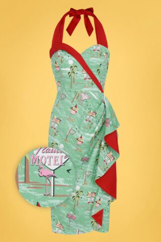 50s Lorna Motel Pencil Dress in Mint