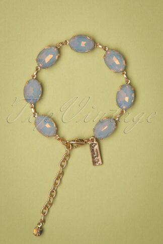 50s Oval Stone Armband in Grey Opal