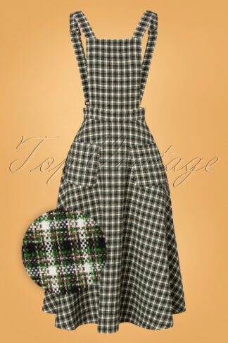 50s Holly Pinafore Swing Dress in Green