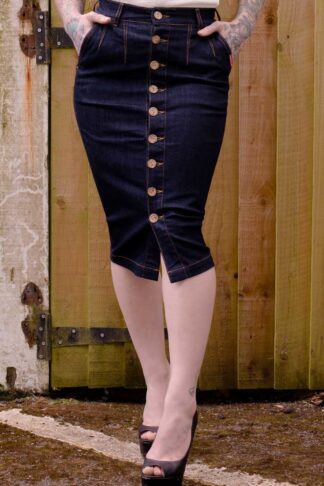 Rumble59 Ladies Denim - High-waisted Pencil Skirt - Second Skin #XS