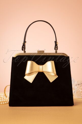 20s Inès Handbag in Black and Gold