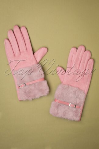 50s Hepburn Handschuhe in Altrosa