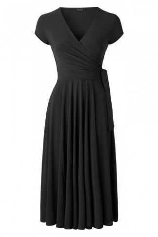 50s Layla Cross Over Dress in Black