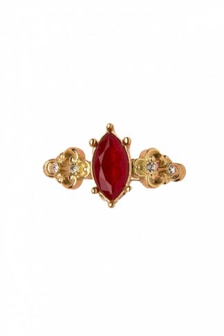 50s Queen Off Duty Ring in Gold und Rot