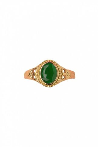 50s Selflove Ring in Gold and Green