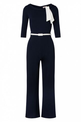 50s Shany Jumpsuit in Navy and Ivory