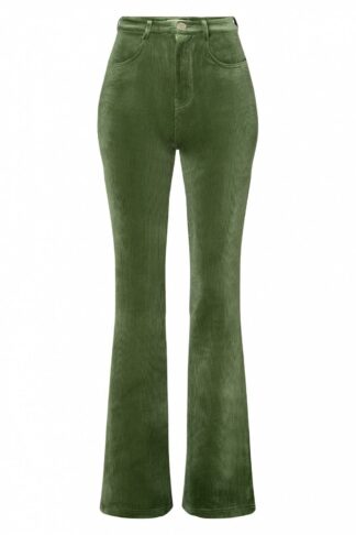 70s Charade Flare Trousers in Green
