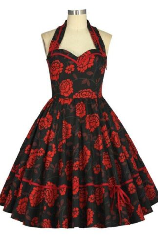 Sweetheart Vintage Kleid Schwarz-Rot