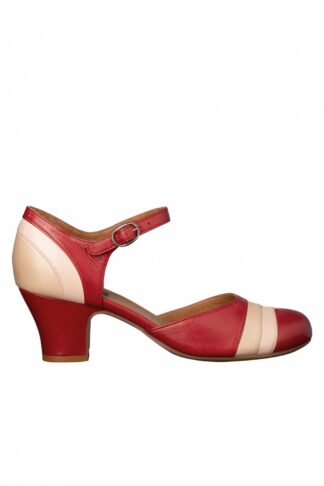 50er Frenchy Mary Jane Pumps in Rot