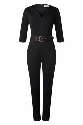 50s Sandy Denim Jumpsuit in Black