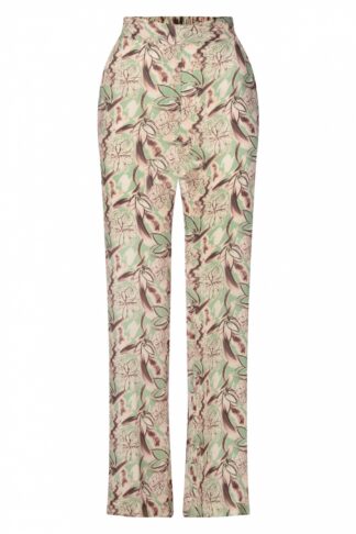 Fiora Floral Pants in Soft Green
