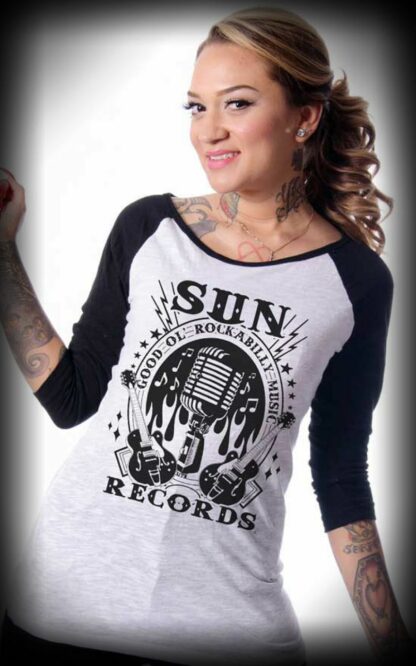 Steady - Damen-Raglanshirt "Sun Records", 3/4-Ärmel #S