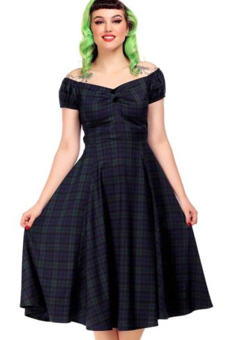 Collectif Dolores Swing Kleid Blackwatch Check Doll #18