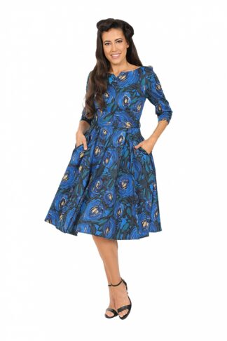 Delaney Swing-Kleid in Blau