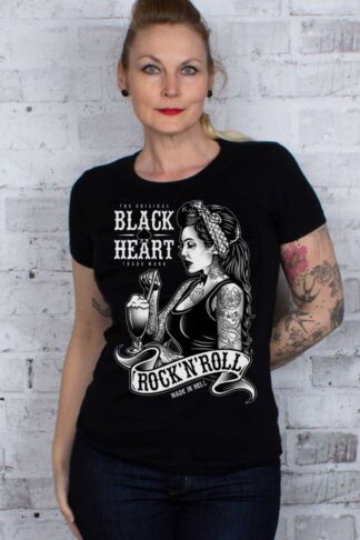 Black Heart T-Shirt - PinUp Shake #XL