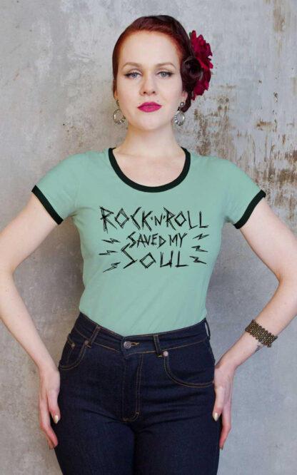 Rumble59 - Ringer Shirt - Rock'n'Roll saved my soul #L