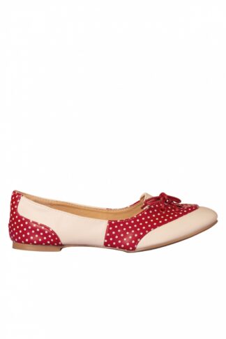 Oxford Isabella Flats in Nude und Rot