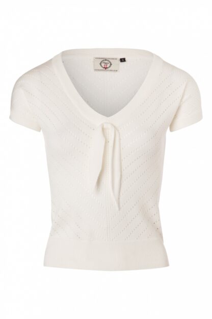 Patricia Pointelle Top in Off White