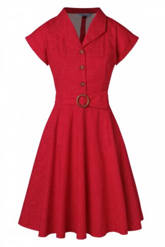 Polka Dot Tanz Kleid in Rot