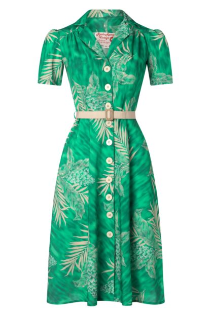 Charlene Palm Hemdkleid in Smaragdgrün