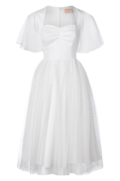 Exklusiv von Topvintage ~ Holly Bridal Swing Kleid in Weiß