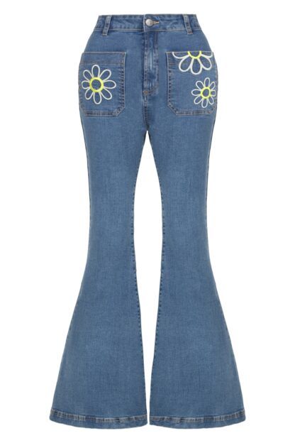 Daisy Flower Power Jeans in Hellblau