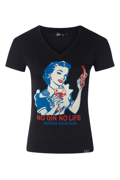 No Gin No Life T-Shirt in Schwarz
