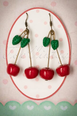 Süße funkelnde Kirschen-Ohrringe in Rot