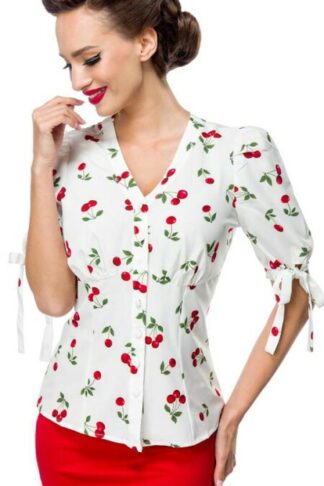 Bluse mit Kirschenmotiv