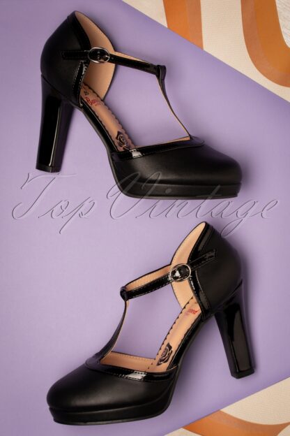 Country Rose Heels in Schwarz