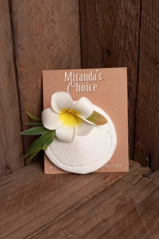 Miranda's Choice Weißer Mini Fascinator mit Hawaii Frangipani Blume