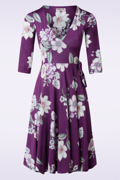 Rosalia Floral Swing Kleid in Lila