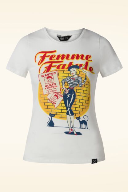 Femme Fatale T-Shirt in Weiß