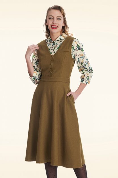 Bookwurm Swing Kleid in Khaki