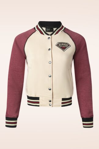 Diamonds College Sweat Jacke in Ecru