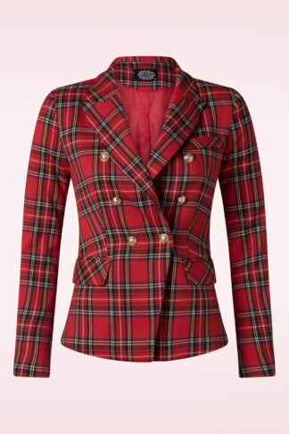 Gillian Tartan Blazer in Rot