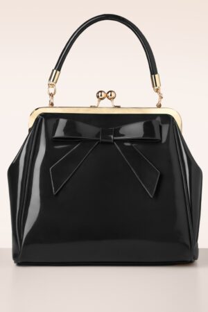 Amerikanische Vintage Lacktasche in Schwarz