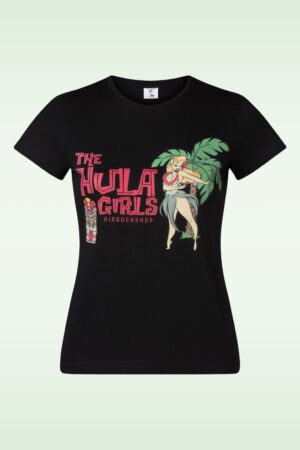 Blondy Hula Girls T-Shirt in Schwarz