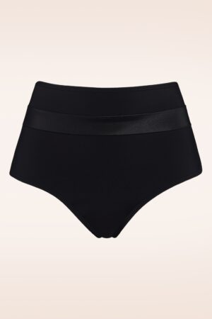 Cache Coeur Slips mit hoher Taille in Schwarz
